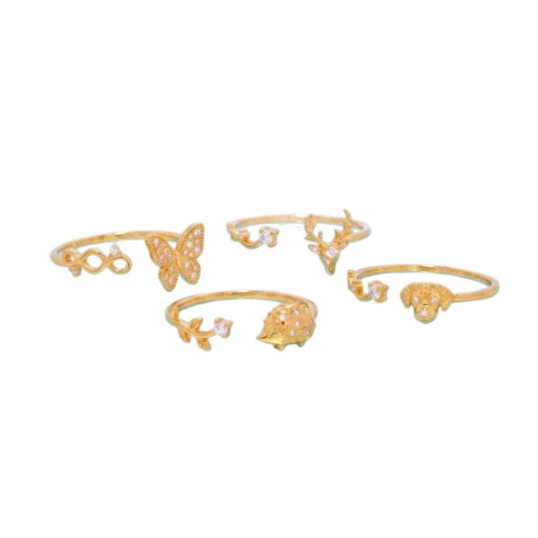 oly-e96c90fa3f4f896e8d65684f829ef606 Wholesale Stainless Steel Electroplated Animal Open Ring With Squirrel Butterfly Dog Patterns Unisex Jewelry Accessory For Everyday Wear