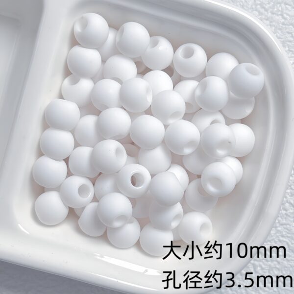 oly-e9957bfcd6d40f1946d3ea1f2a6b485a Wholesale Frosted Acrylic Macaron Large Hole Round Loose Beads for DIY Jewelry Making Fashion Accessory