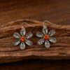 oly-e9aa4a03334983bf0557537952e2d7d7 Wholesale Vintage Textured Sunflower Dangle Earrings Zinc Alloy Electroplated Boutique Fashion Accessory