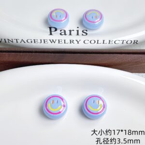 13-blue round smiley face / Sold by the piece
