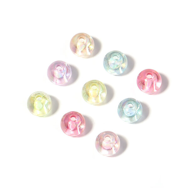 Wholesale Trendy Acrylic Colorful AB Round Beads for DIY Jewelry Making Phone Charm Necklace Bracelet