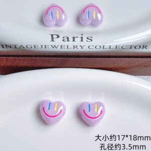 03-light purple love smiley face / Sold by the piece