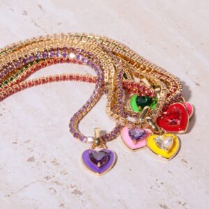 oly-ea026fb3a51de510332292a3fad1efa7 Wholesale Stylish Red Zircon Tennis Choker Necklace For Women Titanium Steel Geometric Design Boutique Resale
