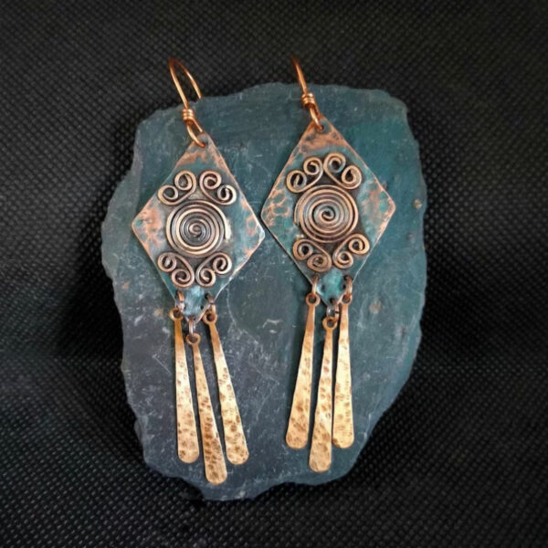 oly-ea2e06bf662e7cc2ddec995d299c50f2 Wholesale Vintage Bohemian Carved Tassel Drop Earrings Silver Alloy Fashion Accessory