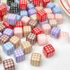oly-ea4de6bf0f7618a2cd6abb609f03dfa8 Wholesale Trendy Acrylic Plaid Square Beads DIY Jewelry Making Accessory for Phone Charms Bracelets Necklaces Gift Boutique Resale