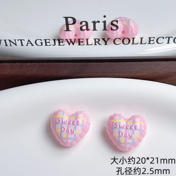 Wholesale Cute Acrylic Embossed Charms for DIY Phone Chain Bag Pendant Car Key Accessory Bow Cherry Bear Heart Designs