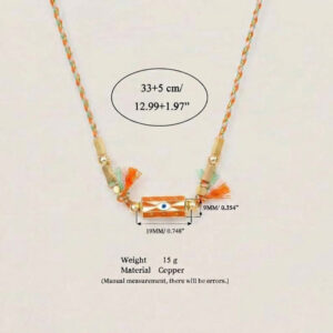 Orange Rope Evil Eye Necklace