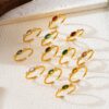 Wholesale Titanium Steel Electroplated Ring Marquise Cut Colored Zircon December Birthstone Jewelry Accessory