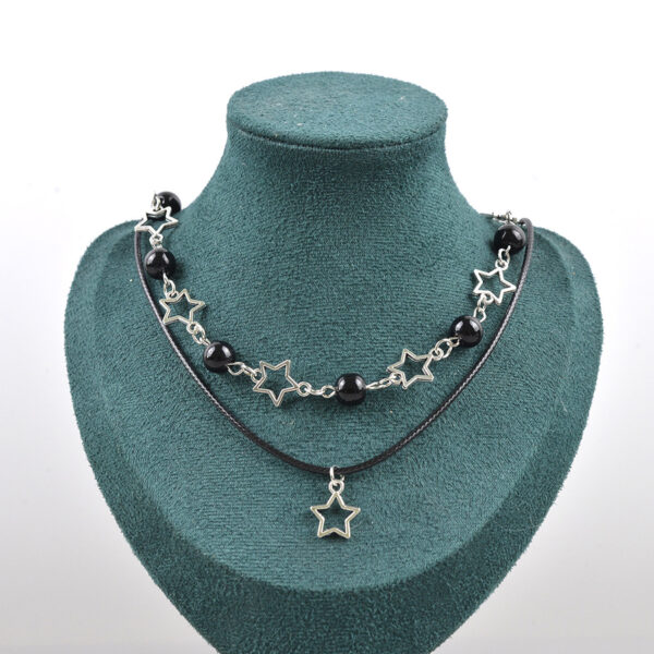 Wholesale Trendy Black Pearl Star Hollow Necklace Set Women S Zinc Alloy Fashion Jewelry Accessory