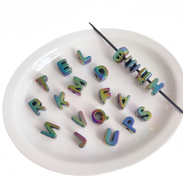 Wholesale UV Plated Acrylic Letter Beads Mixed Colors for DIY Phone Charm Bag Pendant Craft Supply