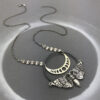 oly-eb730bb1126cf42954842083f468e939 Wholesale Crescent Moon Moth Pendant Necklace Antique Silver Fashion Jewelry Accessory Gift Resale