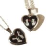 Wholesale Chic Heart Shaped Locket Necklace With Enamel Photo Album Pendant Stainless Steel ElectroplatedTone Love Rabbit Motif Fashion Jewelry Accessory