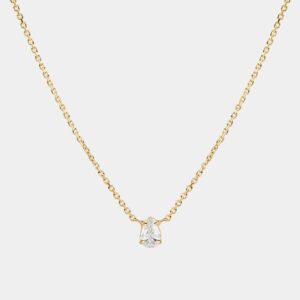 Gold single drop necklace
