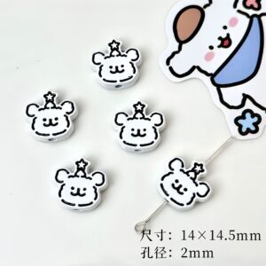 01-white line puppy head / Sold by the piece