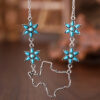 oly-ec0727cfe51cecfa9c53dca53f292832 Wholesale Retro Bohemian Turquoise Hollow Map Pendant Earrings In Electroplated Zinc Alloy Fashion Accessory For Everyday Wear