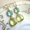 Wholesale Retro Irregular Blue Green Resin Zinc Alloy Earrings Trendy Fashion Accessory For Gift And Boutique Resale
