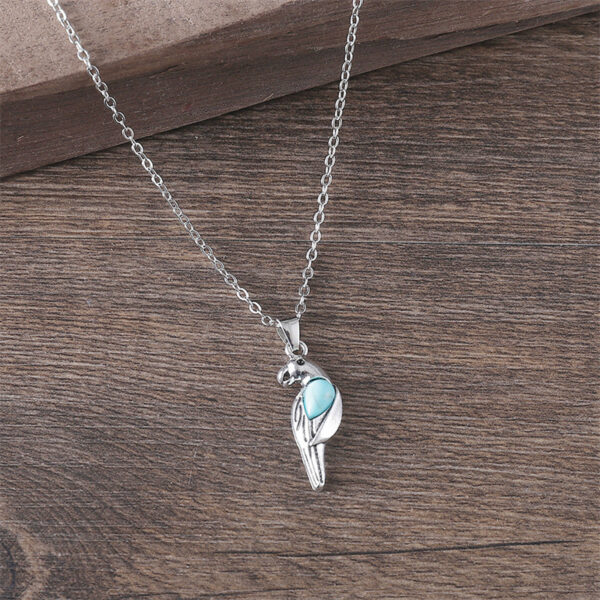 Wholesale Ancient Silver Finish Vintage Turquoise Bird Earring Necklace Set Fashion Jewelry For Party