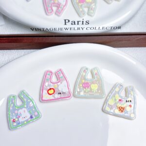 Wholesale Trendy Rabbit Flower Acrylic Shopping Bag Pendant DIY Phone Charm Keychain Craft Supply
