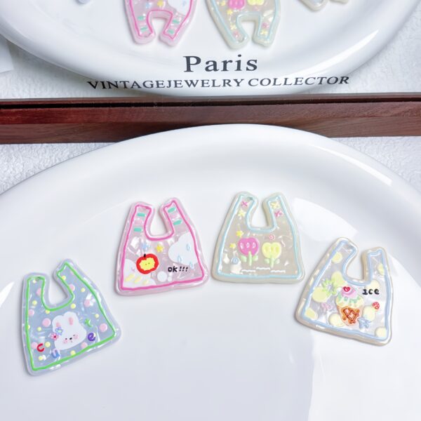 Wholesale Trendy Rabbit Flower Acrylic Shopping Bag Pendant DIY Phone Charm Keychain Craft Supply