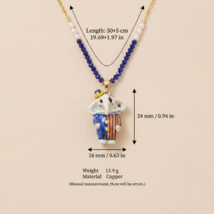 Blue elephant necklace