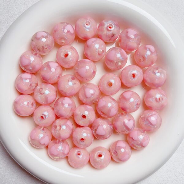 oly-ec9d537bf11756b96bd177736b94cc93 Wholesale Acrylic Heart Beads Candy Color Fine for DIY Jewelry Making Phone Charms Earrings Craft Supply
