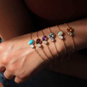 Wholesale Fashion Stainless Steel Electroplated December Birthstone Bracelet Water Drop Charm Jewelry Accessory For Boutique Resale