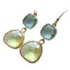 Wholesale Retro Irregular Blue Green Resin Zinc Alloy Earrings Trendy Fashion Accessory For Gift And Boutique Resale