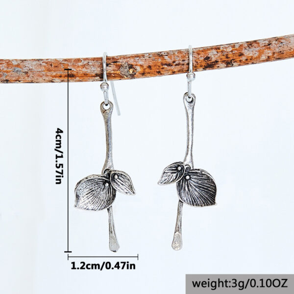 oly-eccc9be69a2f1e8a1b7de0b91879be49 Wholesale Bohemian Leaf Earrings Ancient Silver Tone Metal Women S Fashion Jewelry Accessory For Daily Wear