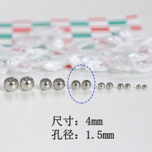 6-4mm silver beads (50/bag) / Sold by package