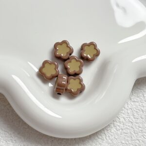 04-coffee color / Size is about 12mm, hole diameter is about 2mm