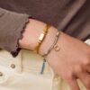 oly-ecf253a855c9ebf9a2bc57689d65fac0 Wholesale Gilt Copper Woven Rope Bracelet Women Black Beaded Heart Design Simple Everyday Wear Fashion Accessory Gift