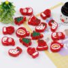 Wholesale Christmas Santa Claus Acrylic Dripping Oil Loose Beads for DIY Bracelet Necklace Phone Chain Jewelry Making Gift