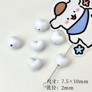 11-white love heart / Sold by the piece