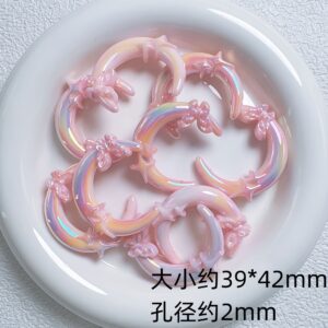 07-light pink / Size is about 39*42mm, hole diameter is about 2mm