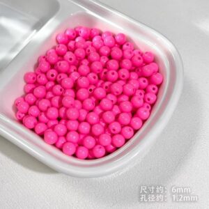 02-rose red round beads / See picture for size