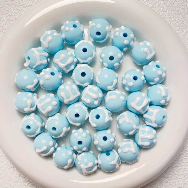 oly-edb816511c092abbfcbef91631324d8f Wholesale Stylish Hand Painted Acrylic Loose Round Beads 16mm Light Blue for DIY Jewelry Making Bracelet Bag Charm and Resale