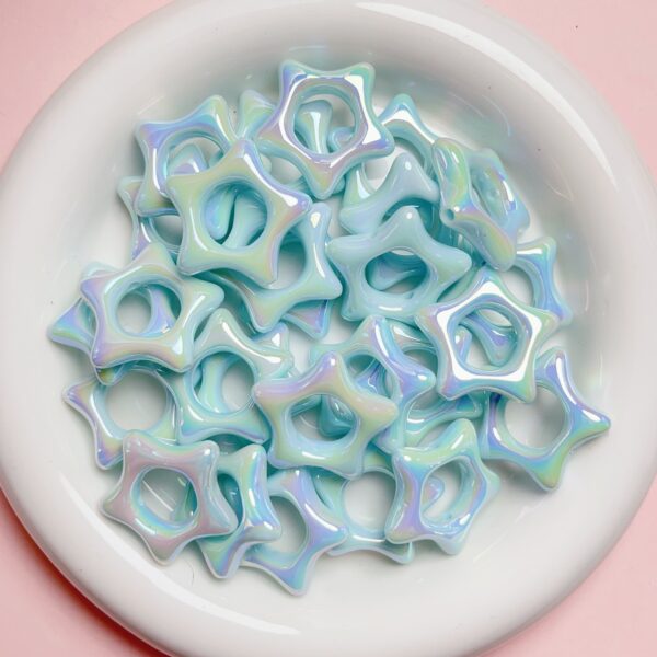 oly-ede39c4eb3b4ad71502f91c30d30bd85 Wholesale Acrylic UV Plated Hollow Star Loose Beads DIY Phone Charm Keychain Craft Supply