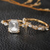 Wholesale Vintage Zircon Cluster Ring Set For Women Tone Alloy Wide Band Rings Party Casual Jewelry Accessory Boutique Resale Gift