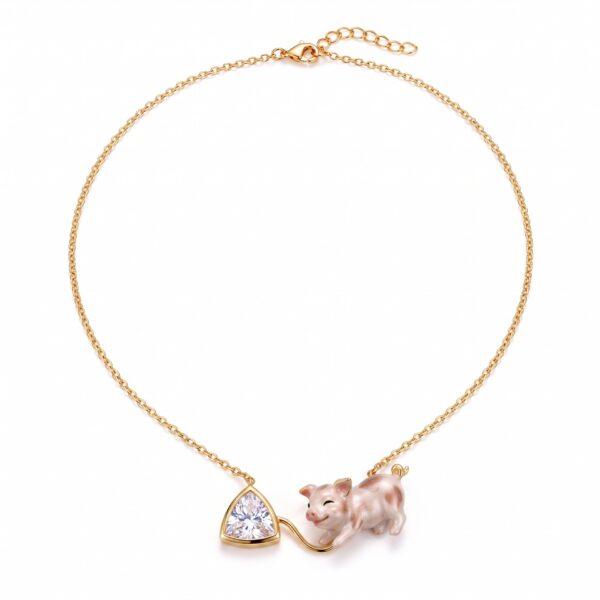 oly-ee4792a17f2babf78f5e6adf6c50e968 Wholesale Animal Pendant Necklace 1Stainless Steel Electroplated Zircon Dog Cat Lamb Charm Fashion Jewelry Accessory