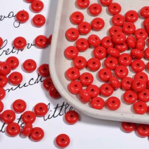 03-Red / The size is about 8mm, and the aperture is about 1.8 (100 pcs/pack)