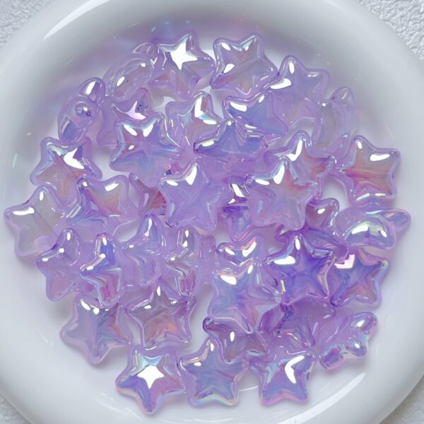 Wholesale Blue Acrylic Jelly Star Beads UV Plated DIY Phone Chain Jewelry Accessory