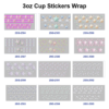 Wholesale 8pcs Plaid Star Pastel Star Print 3oz Cup Stickers Wrap OLY Exclusive