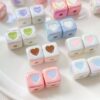 oly-ef6612c48994c65b267534a722ad1d66 Wholesale Black and White Square Love Acrylic Loose Beads for DIY Jewelry Making Fashion Accessory Gift