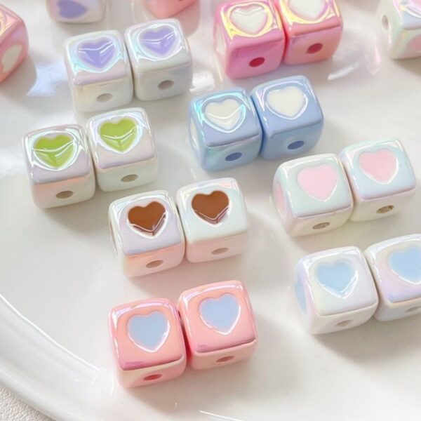 oly-ef6612c48994c65b267534a722ad1d66 Wholesale Black and White Square Love Acrylic Loose Beads for DIY Jewelry Making Fashion Accessory Gift