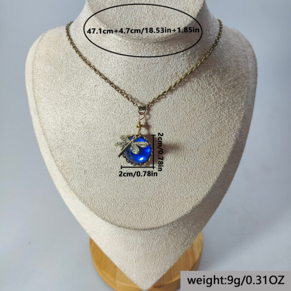 Wholesale Retro Dragonfly Green Crystal Women S Pendant Necklace Stylish Party Bohemian Jewelry Accessory