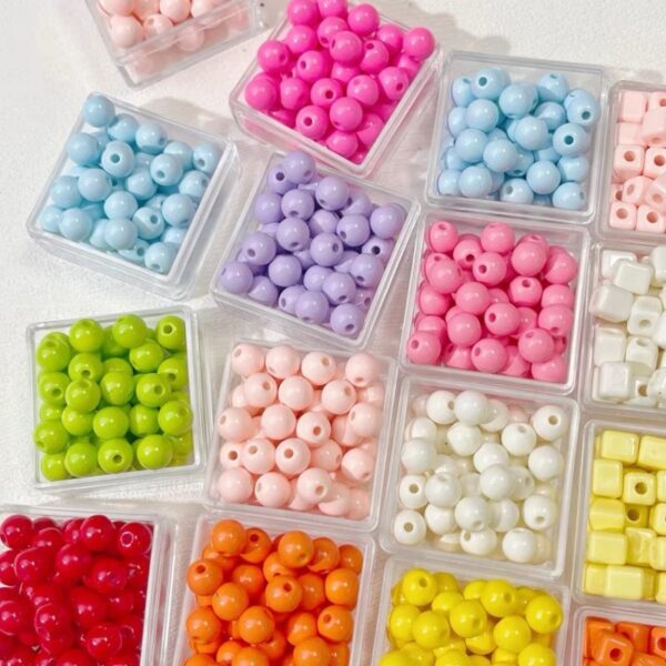 oly-ef6c1da6846bbed9717a0b3932494e48 Wholesale Macaron Color Acrylic Loose Beads Square Round Baking Paint for DIY Jewelry Making Phone Charm Craft