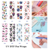 Wholesale 2/8/16pcs Skeleton Zombie Pumpkin Halloween Print Pen and Bookmark Stickers UV DTF Wraps OLY Exclusive