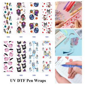 Wholesale 2/8/16pcs Skeleton Zombie Pumpkin Halloween Print Pen and Bookmark Stickers UV DTF Wraps OLY Exclusive