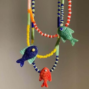 oly-ef83ff7b7f331b254b26fc1f584aa768 Wholesale Summer Ocean Glass Fish Pendant Necklace Fashion Jewelry For Women Gift