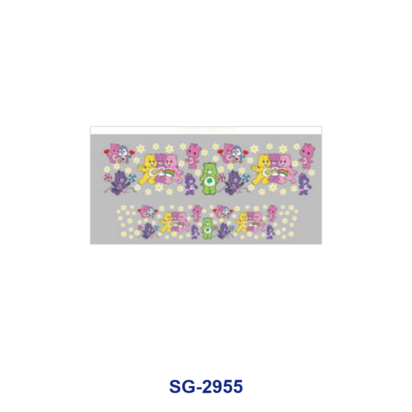 Wholesale 8pcs Colorful Cartoon Bear Floral Figure Print 3oz Cup Stickers Wrap OLY Exclusive